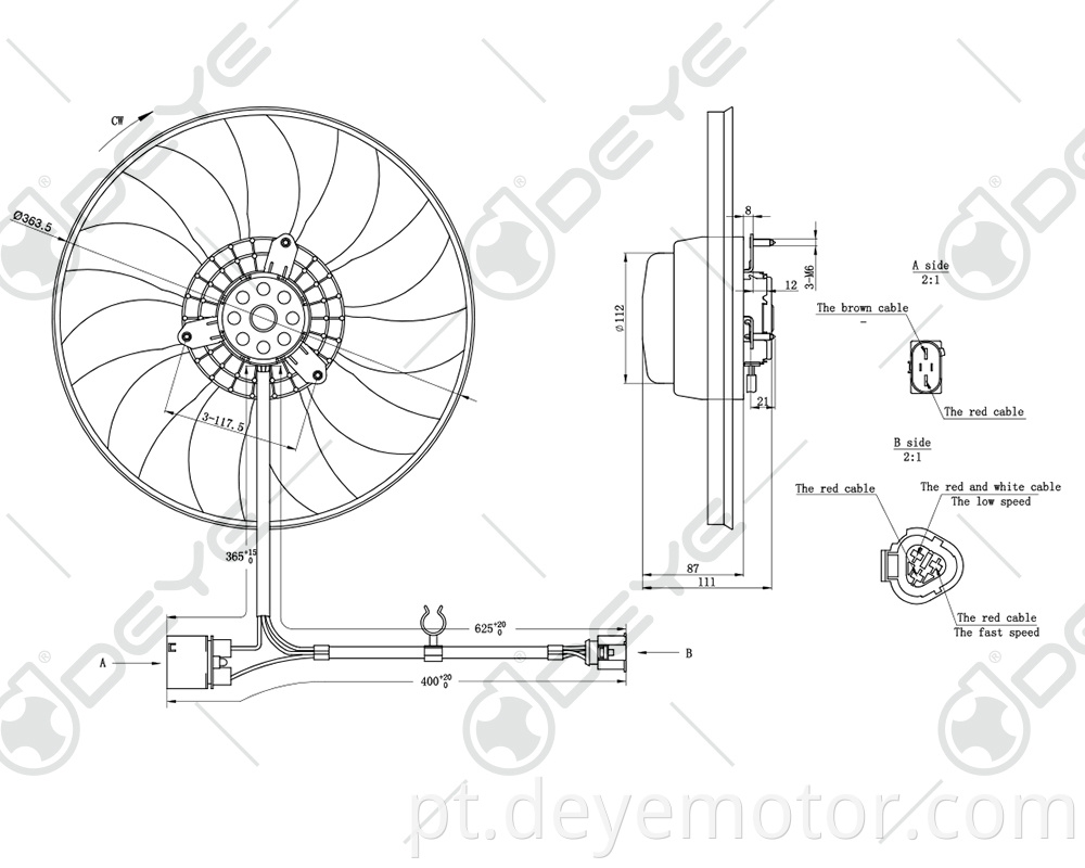 1K0959455CP 1K0959455AD 1K0959455DG ventilador do radiador do carro para A3 TT A1 VW COELHO CADDY SKODA OCTAVIA